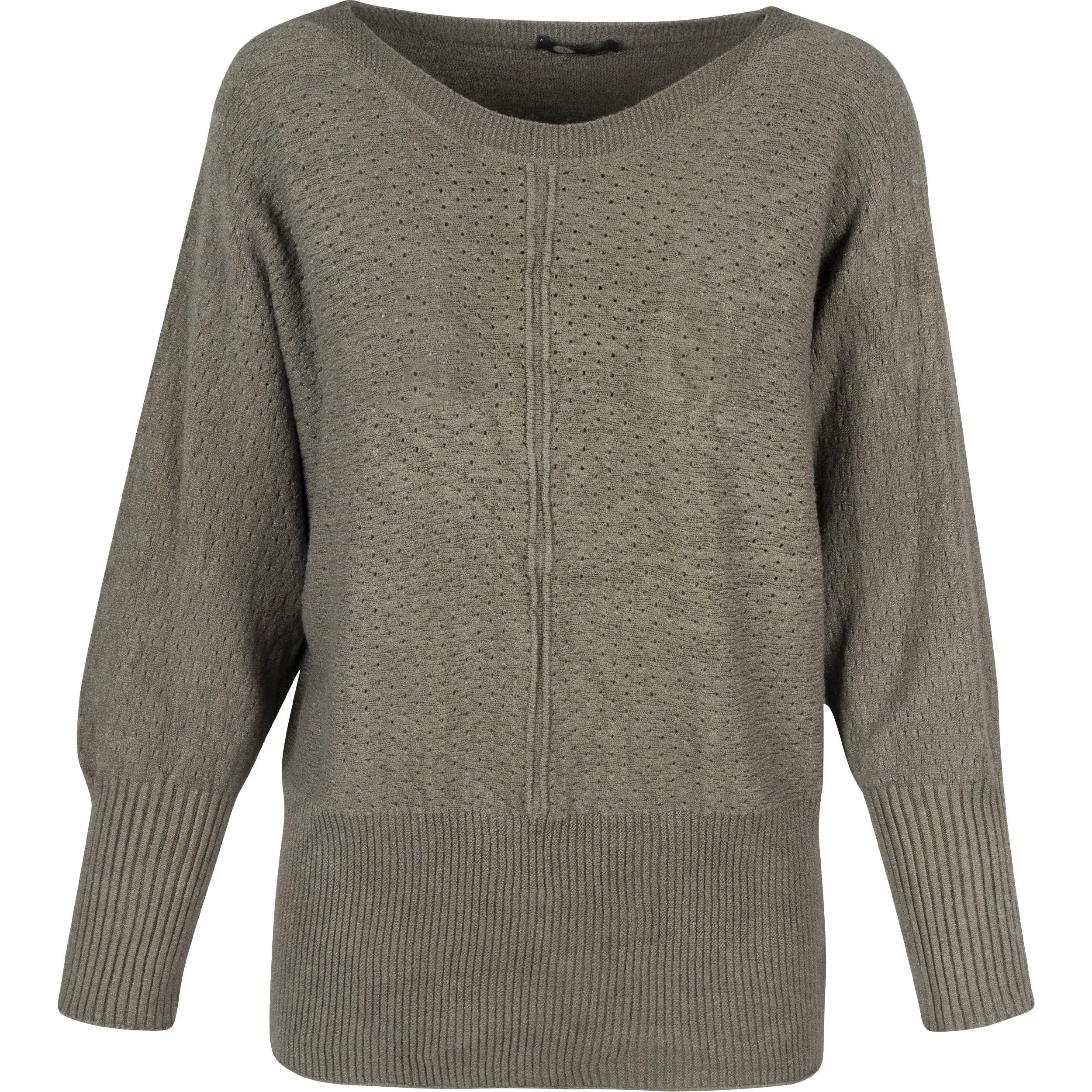 M Made in Italy – Boat-Neck Knit Sweater With Pointelle Detailing