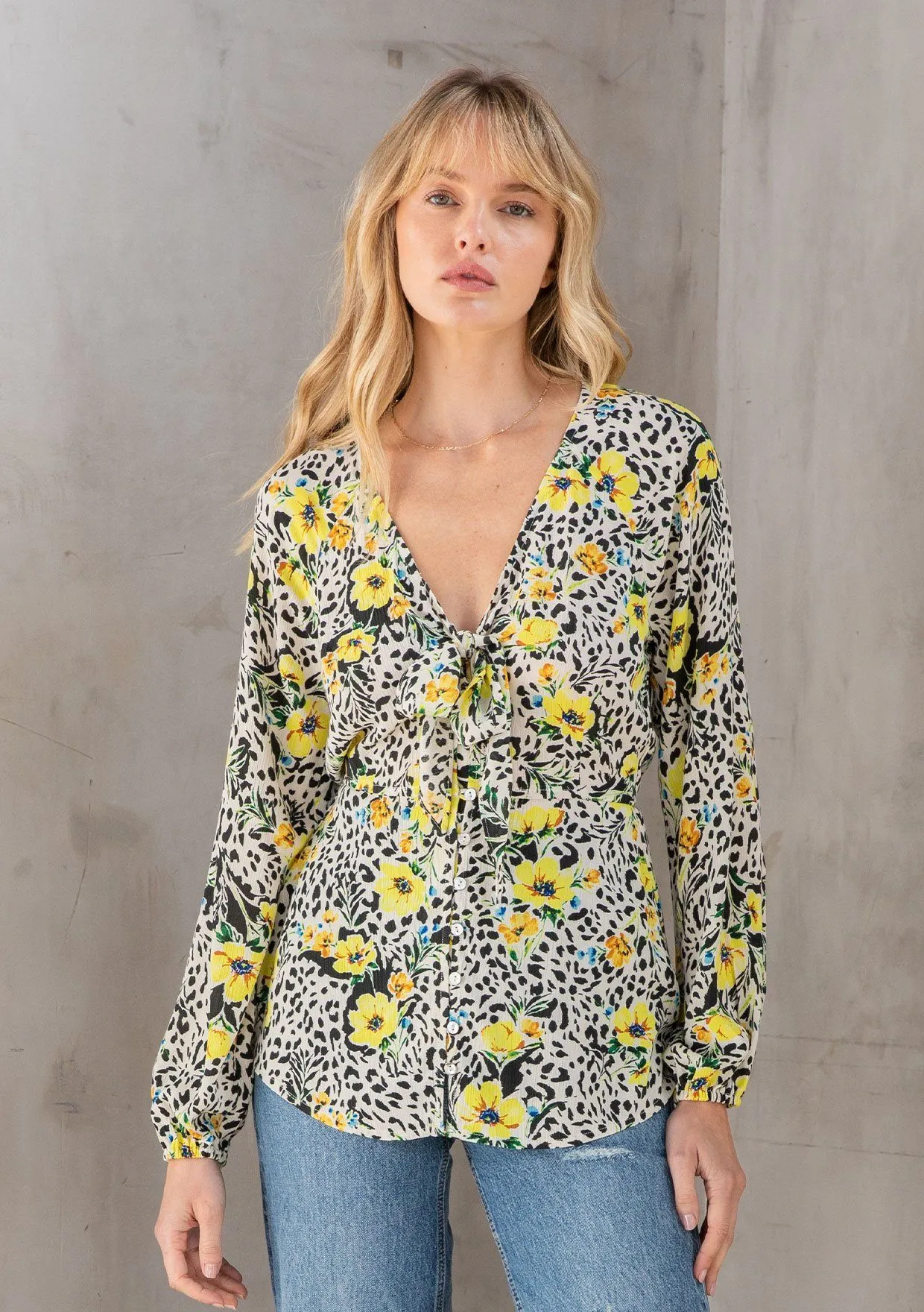 Marigold Tie Front Top