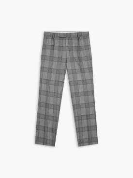 Moore Slim Fit Grey Check Trousers