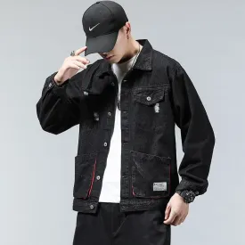 Multi-pocket Long Sleeve Men's Denim Streetwear Jean Jacket