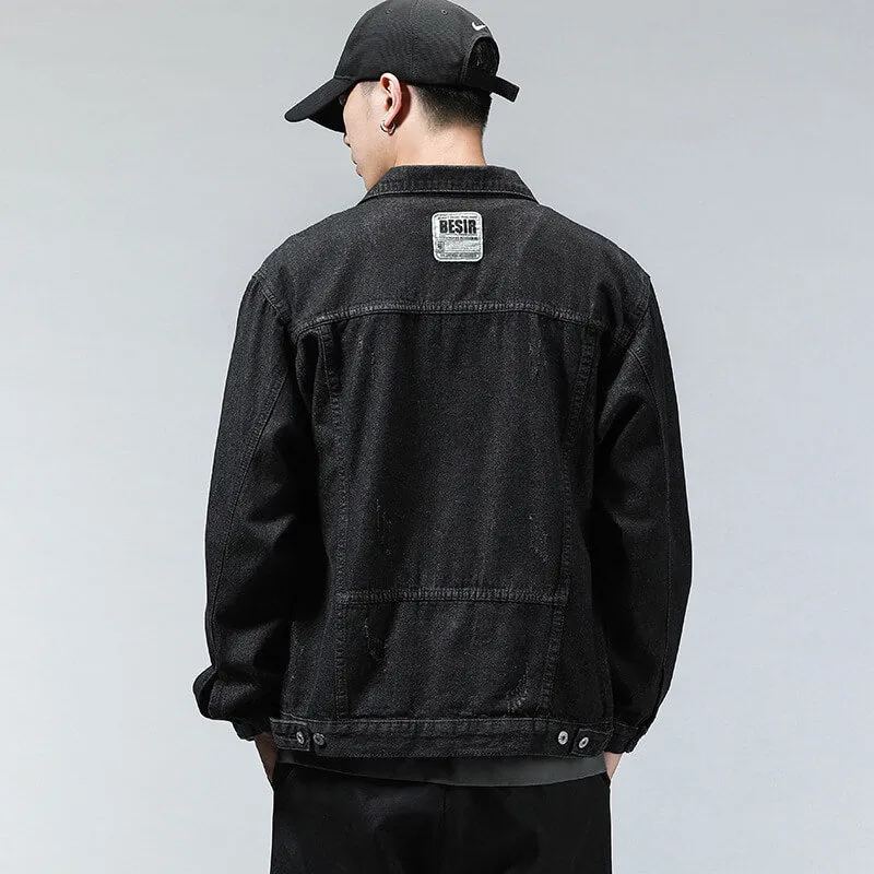 Multi-pocket Long Sleeve Men's Denim Streetwear Jean Jacket