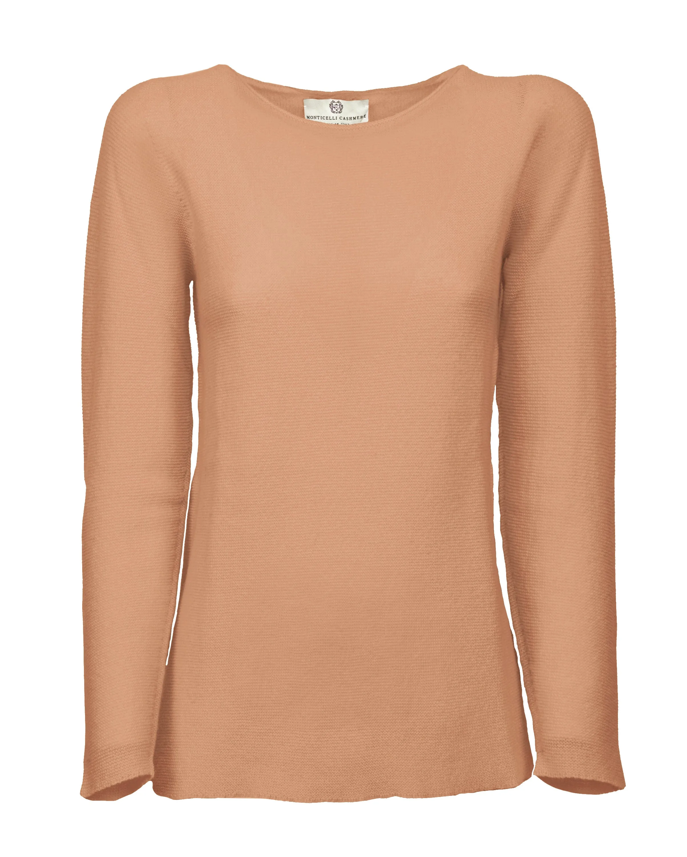 NEW FALL 24 - Women's Cashmere Links Stitch Boat Neck Camel