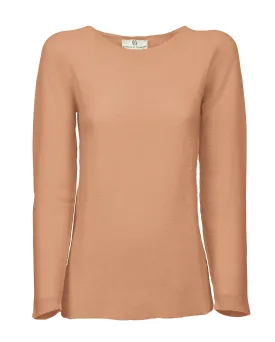 NEW FALL 24 - Women's Cashmere Links Stitch Boat Neck Camel