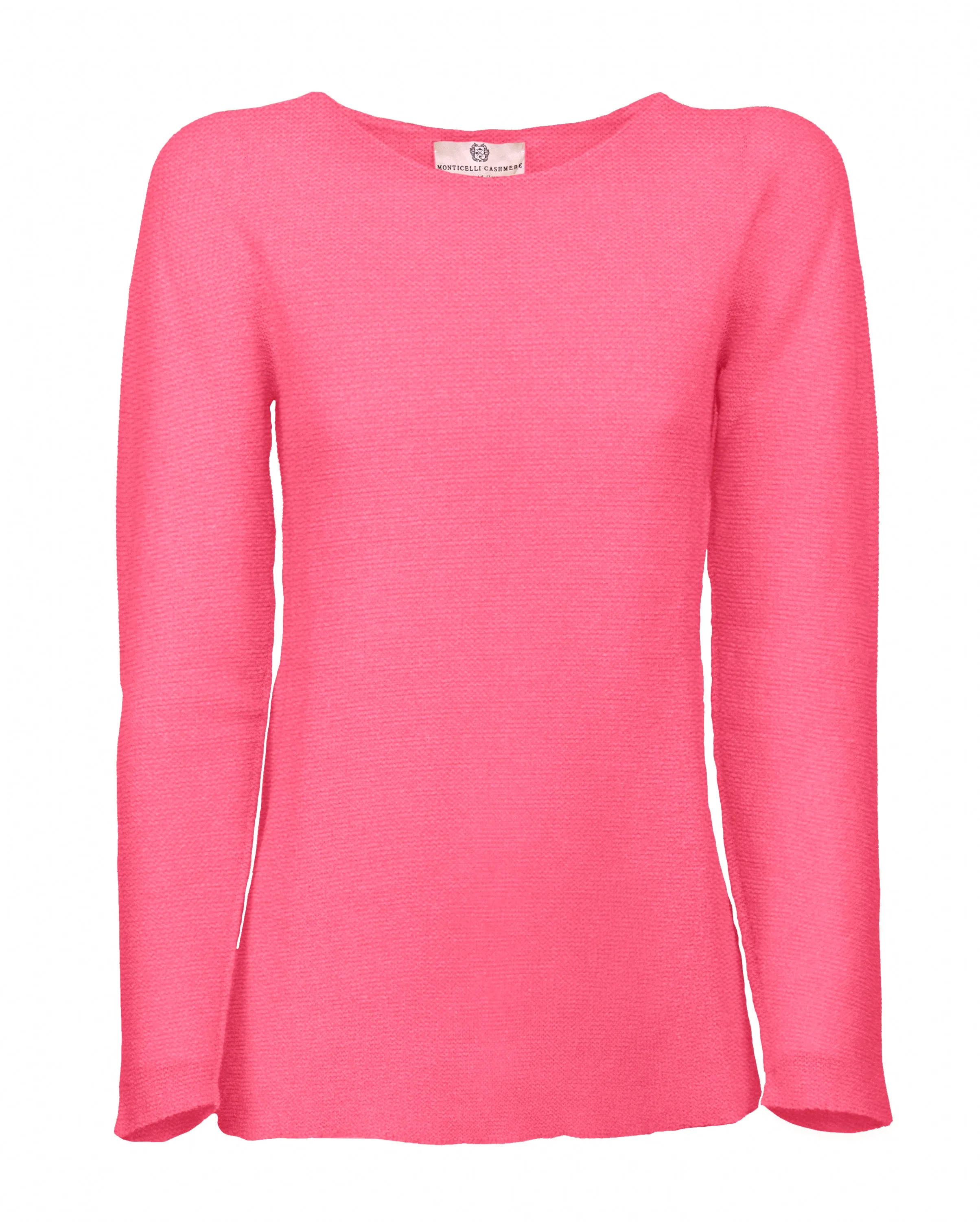 NEW FALL 24 - Women's Cashmere Links Stitch Boat Neck Fuchsia