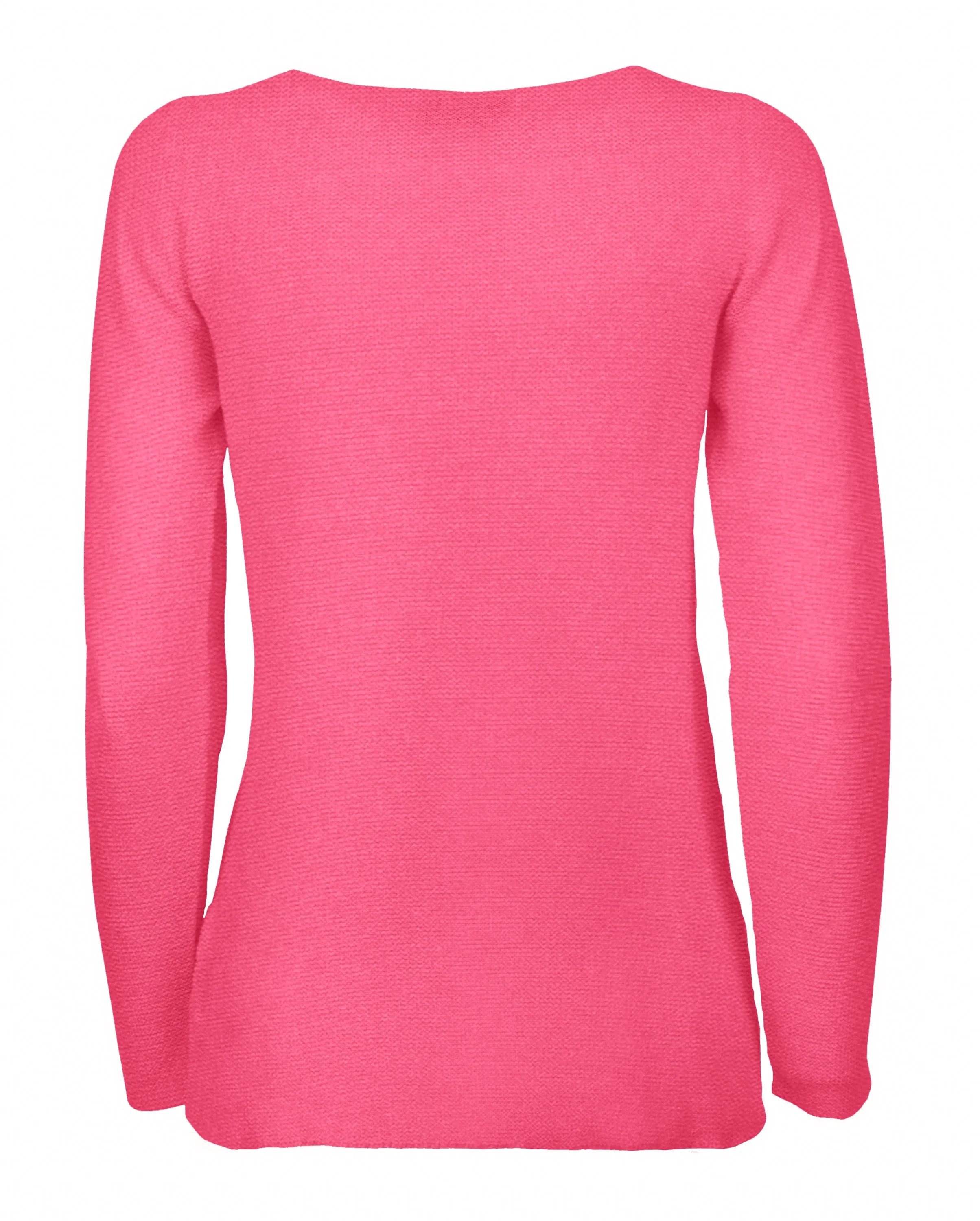 NEW FALL 24 - Women's Cashmere Links Stitch Boat Neck Fuchsia