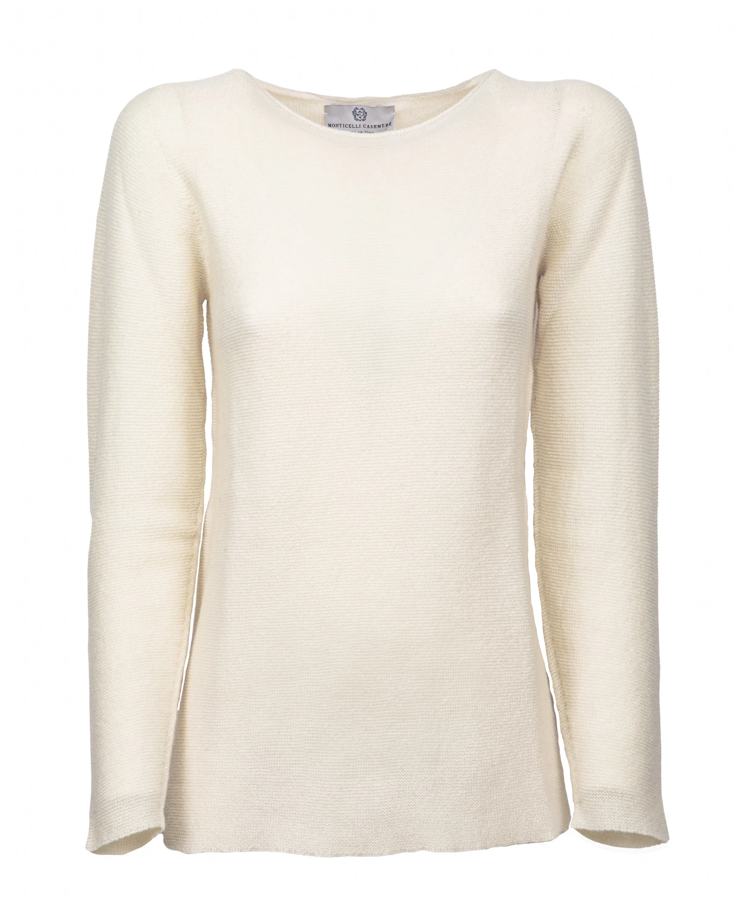 NEW FALL 24 - Women's Cashmere Links Stitch Boat Neck Milk White