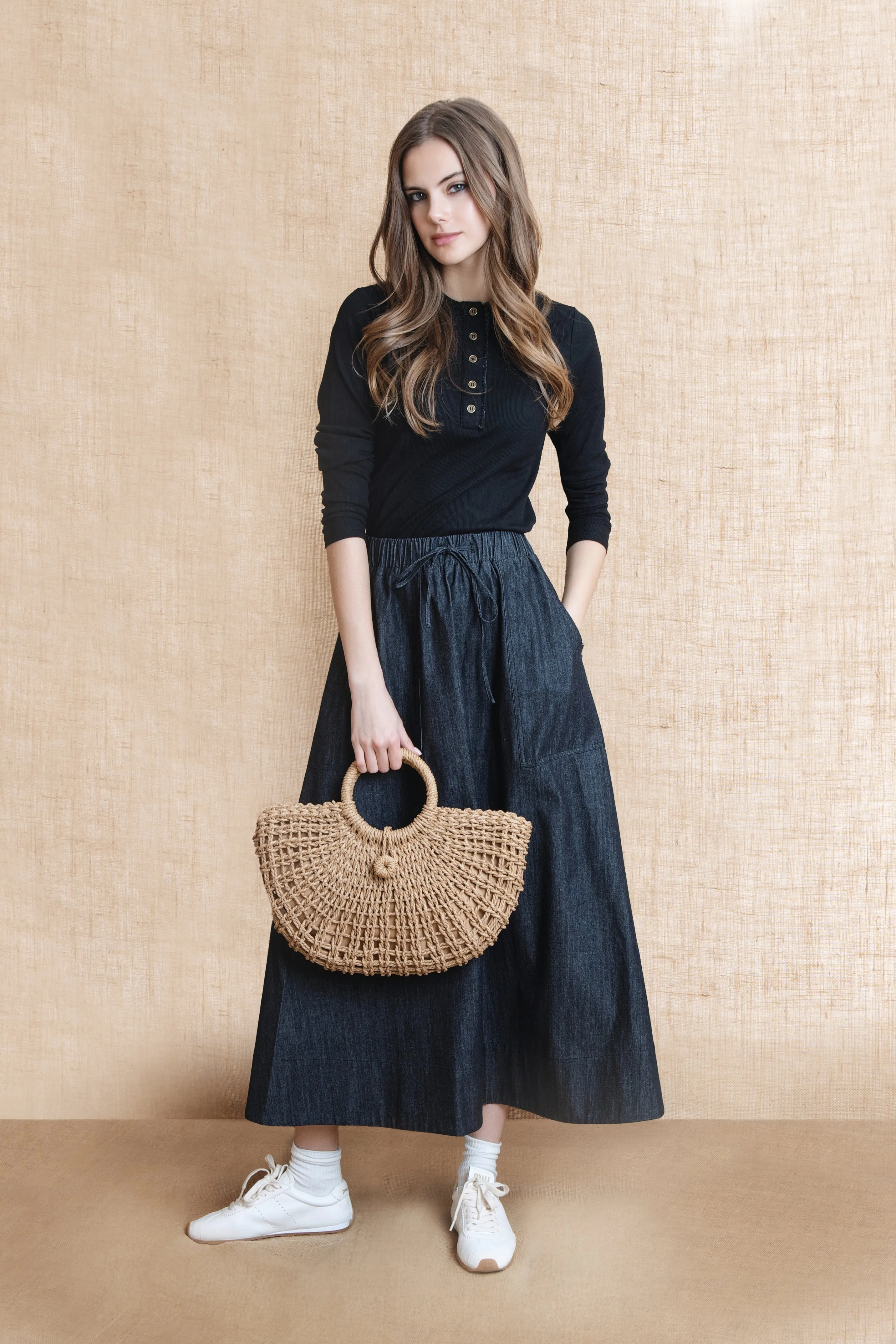 Nue Fusion Skirt Black Denim