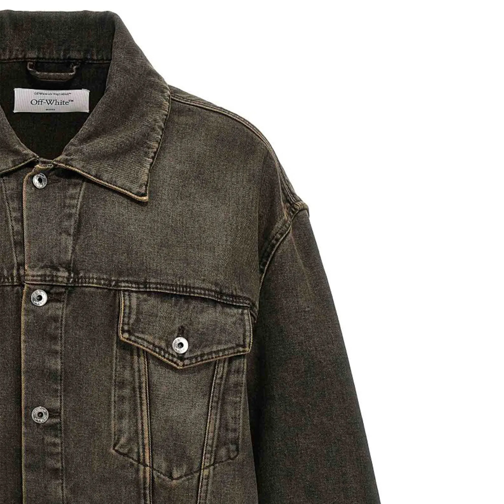 OFF-WHITE Wheel Over Denim Jacket Black
