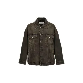 OFF-WHITE Wheel Over Denim Jacket Black