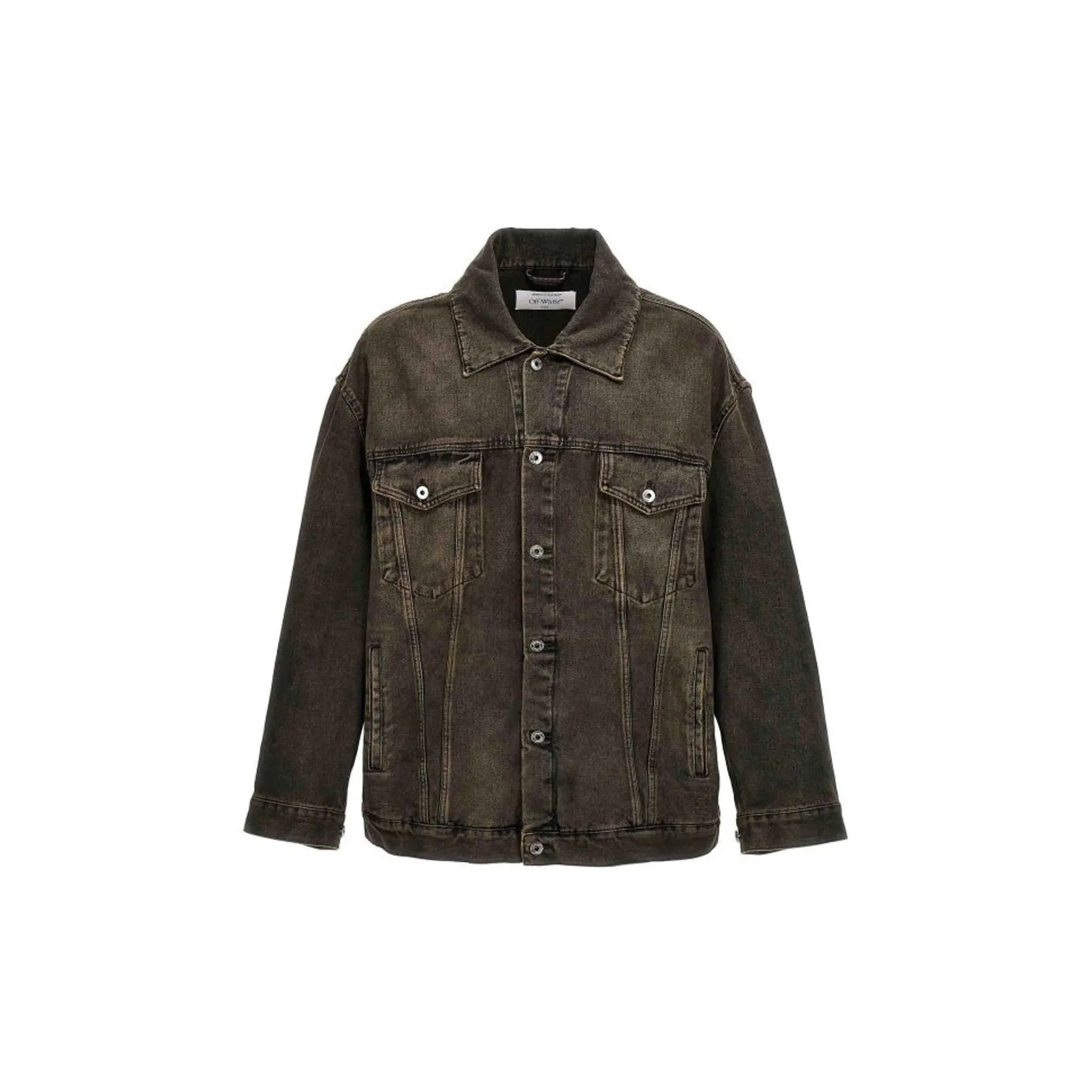 OFF-WHITE Wheel Over Denim Jacket Black