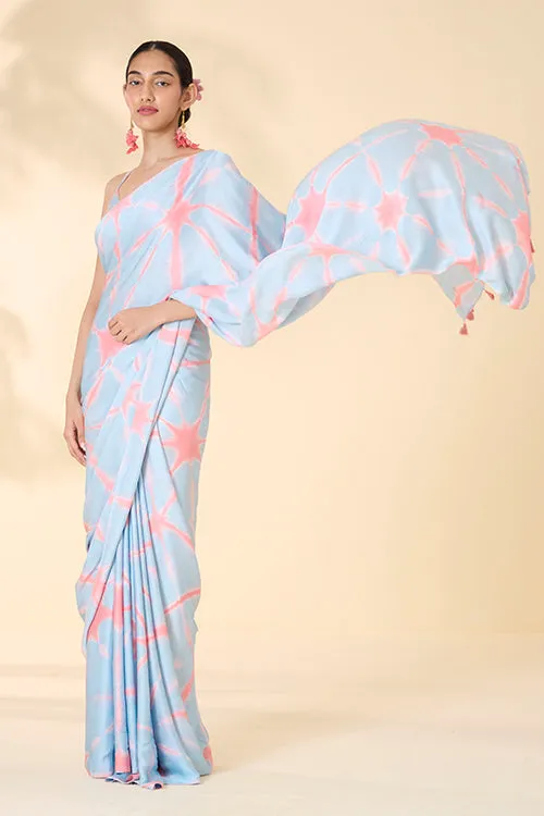 Okhai "After Rain" Tie-and-Dye Modal Silk Saree with Blouse Piece