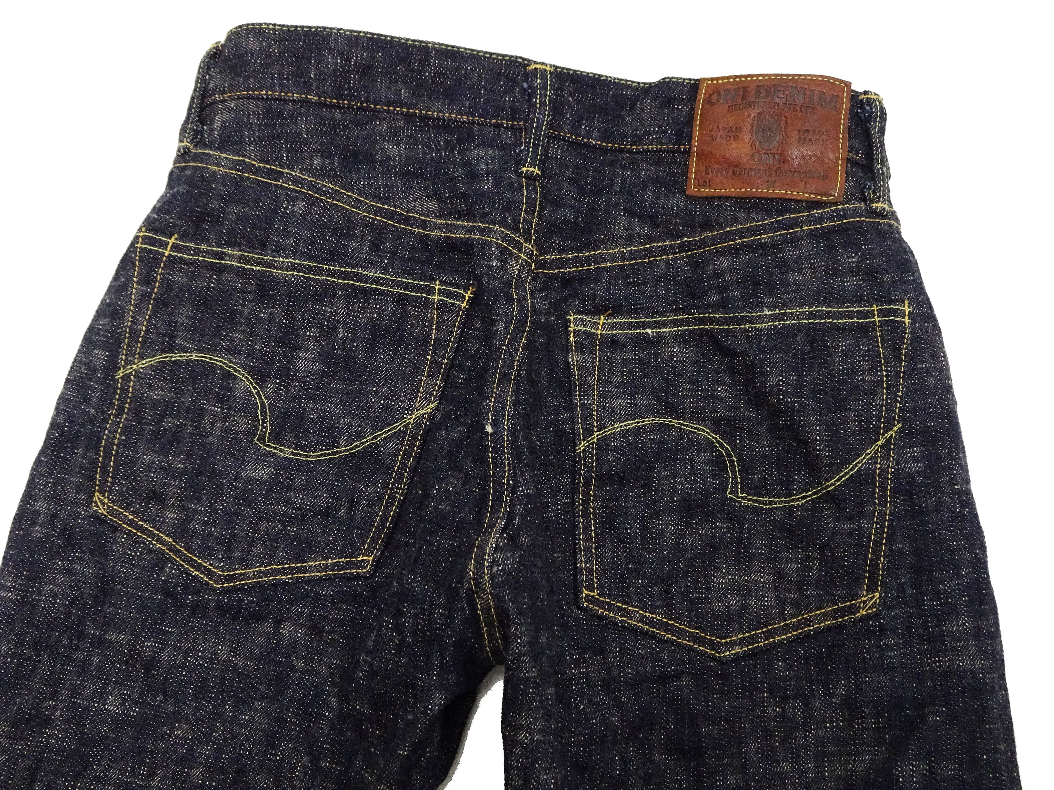 ONI Denim Jeans 246-Kasuri Men's 17oz. ONI-Kasuri Denim Jeans Tapered Fit Indigo Slub Denim Jean Pants ONI246-Kasuri