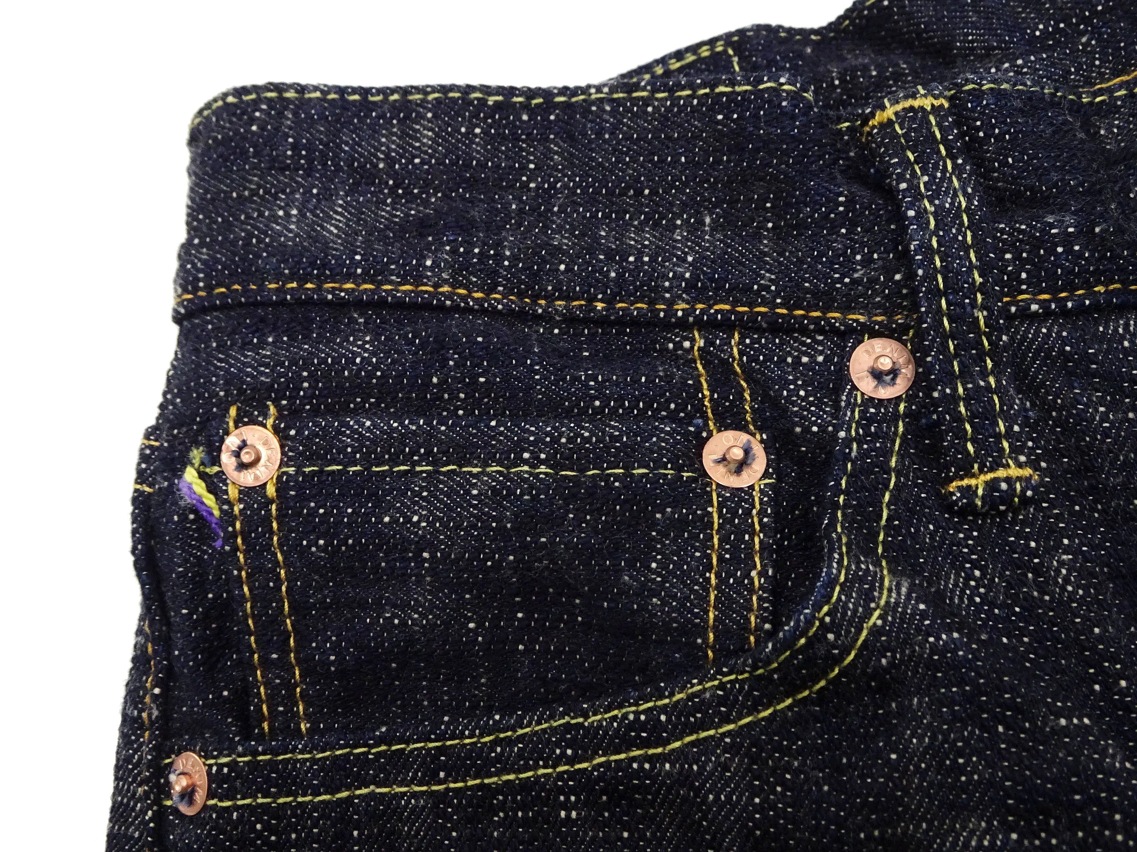 ONI Denim Jeans 246-Kasuri Men's 17oz. ONI-Kasuri Denim Jeans Tapered Fit Indigo Slub Denim Jean Pants ONI246-Kasuri