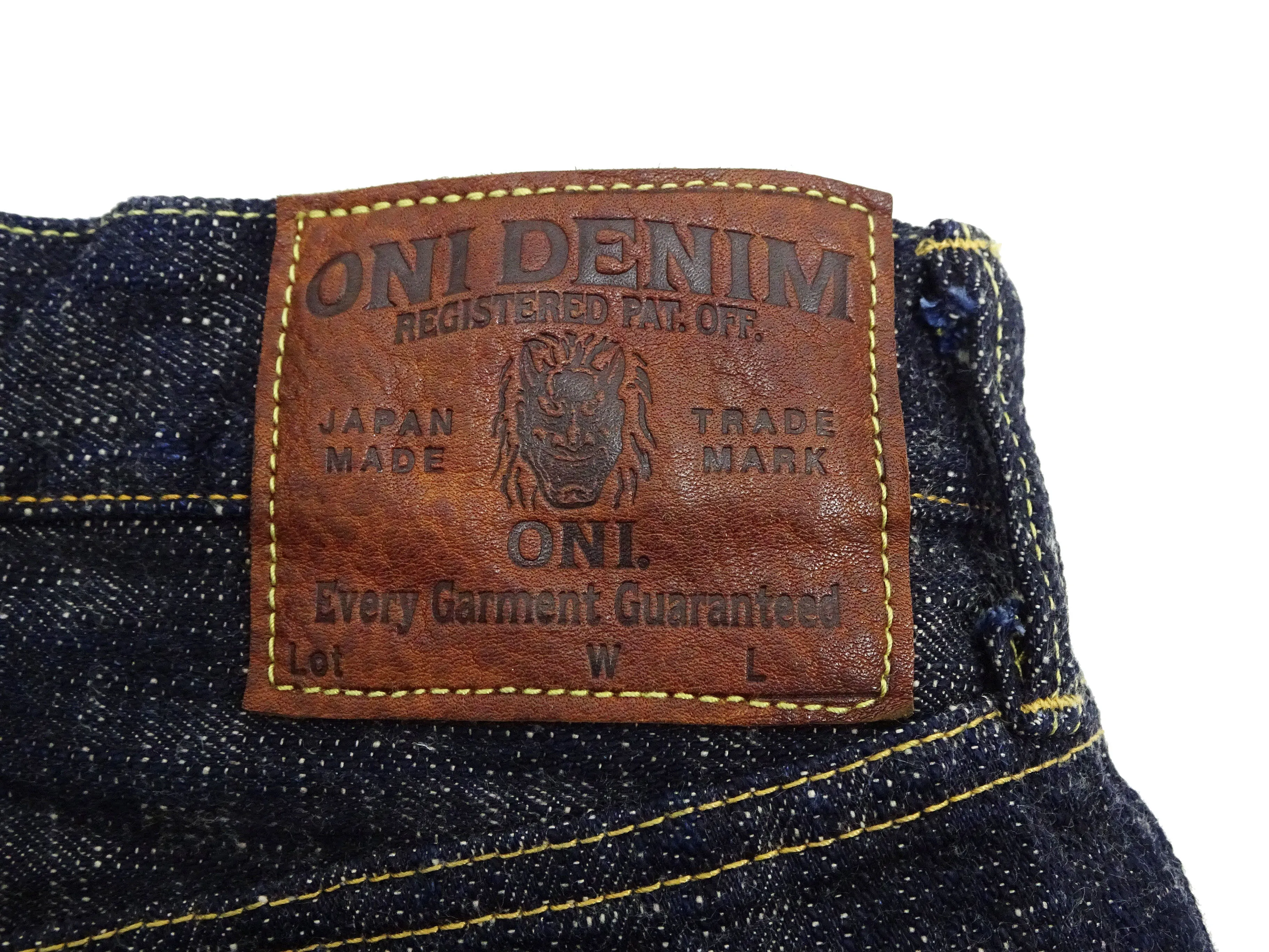 ONI Denim Jeans 246-Kasuri Men's 17oz. ONI-Kasuri Denim Jeans Tapered Fit Indigo Slub Denim Jean Pants ONI246-Kasuri