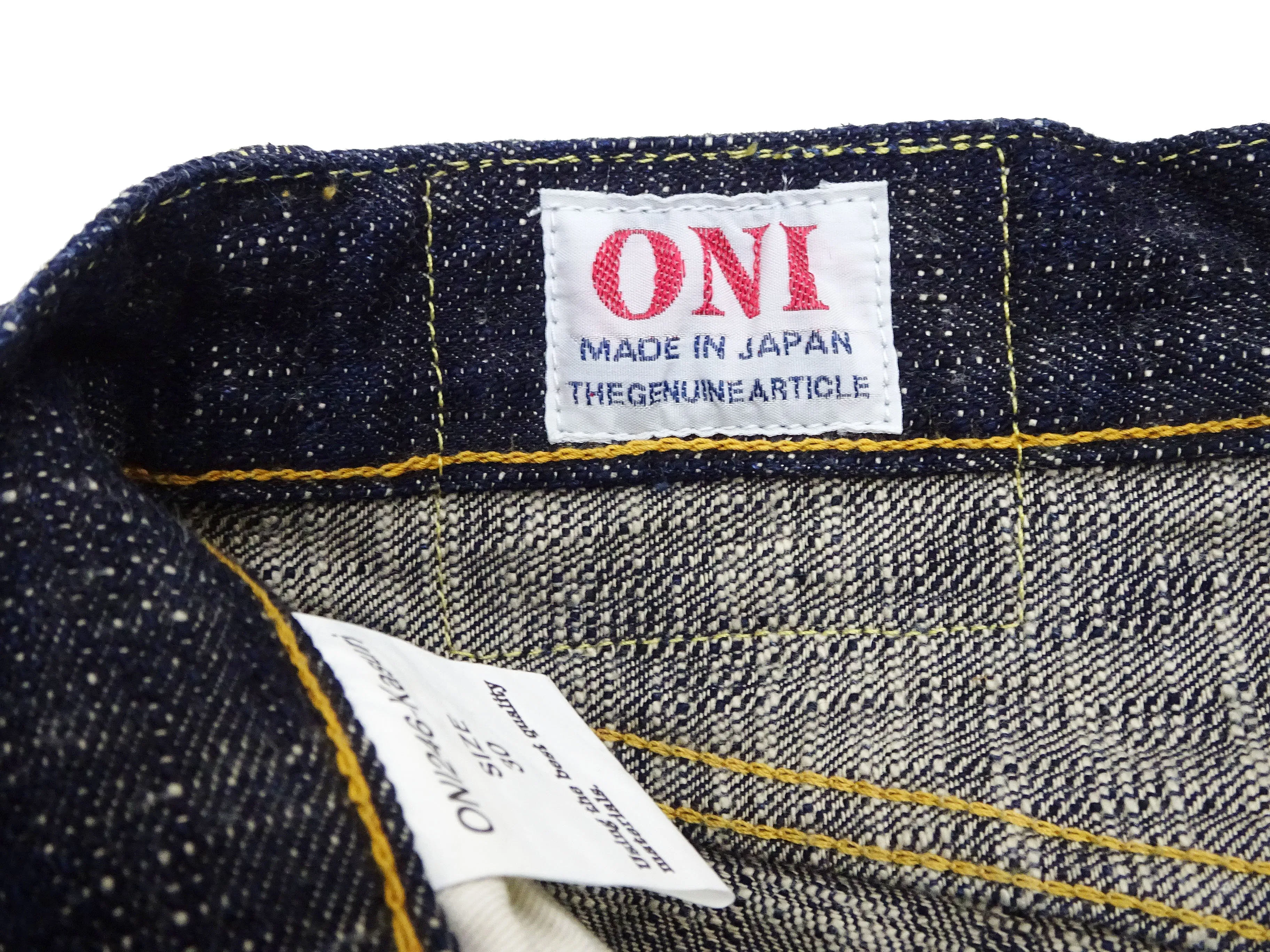 ONI Denim Jeans 246-Kasuri Men's 17oz. ONI-Kasuri Denim Jeans Tapered Fit Indigo Slub Denim Jean Pants ONI246-Kasuri