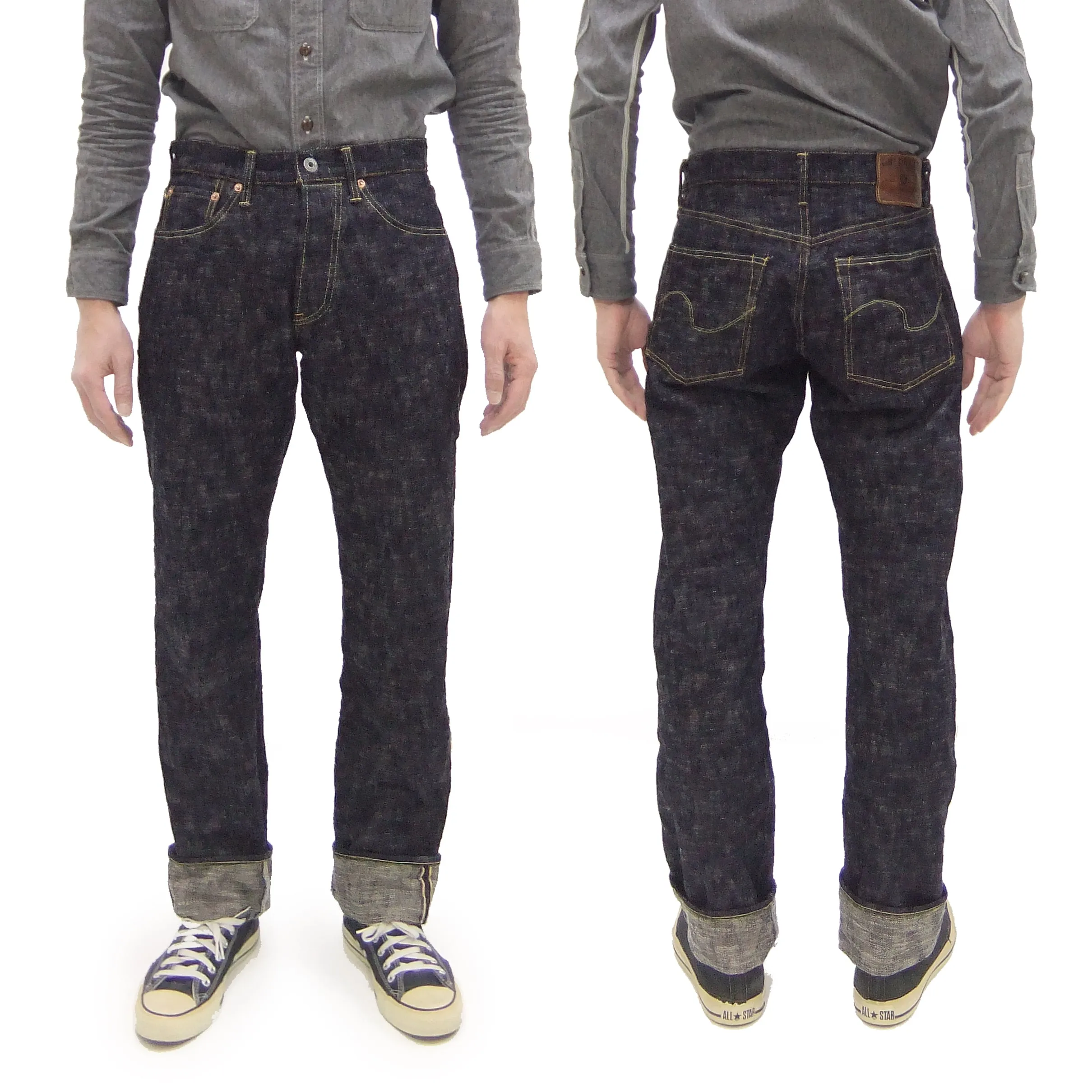 ONI Denim Jeans 246-Kasuri Men's 17oz. ONI-Kasuri Denim Jeans Tapered Fit Indigo Slub Denim Jean Pants ONI246-Kasuri
