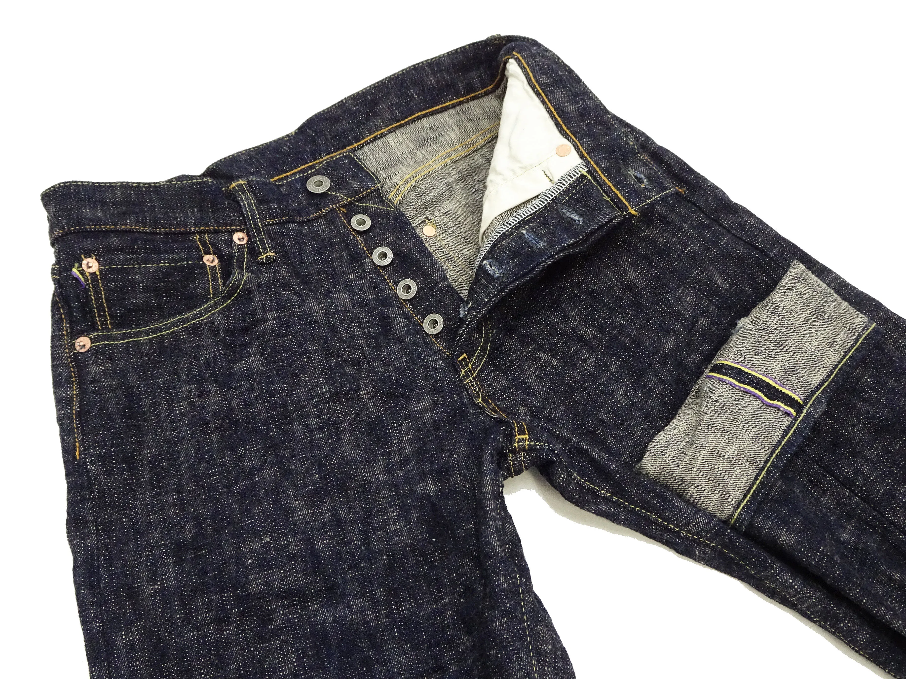 ONI Denim Jeans 246-Kasuri Men's 17oz. ONI-Kasuri Denim Jeans Tapered Fit Indigo Slub Denim Jean Pants ONI246-Kasuri