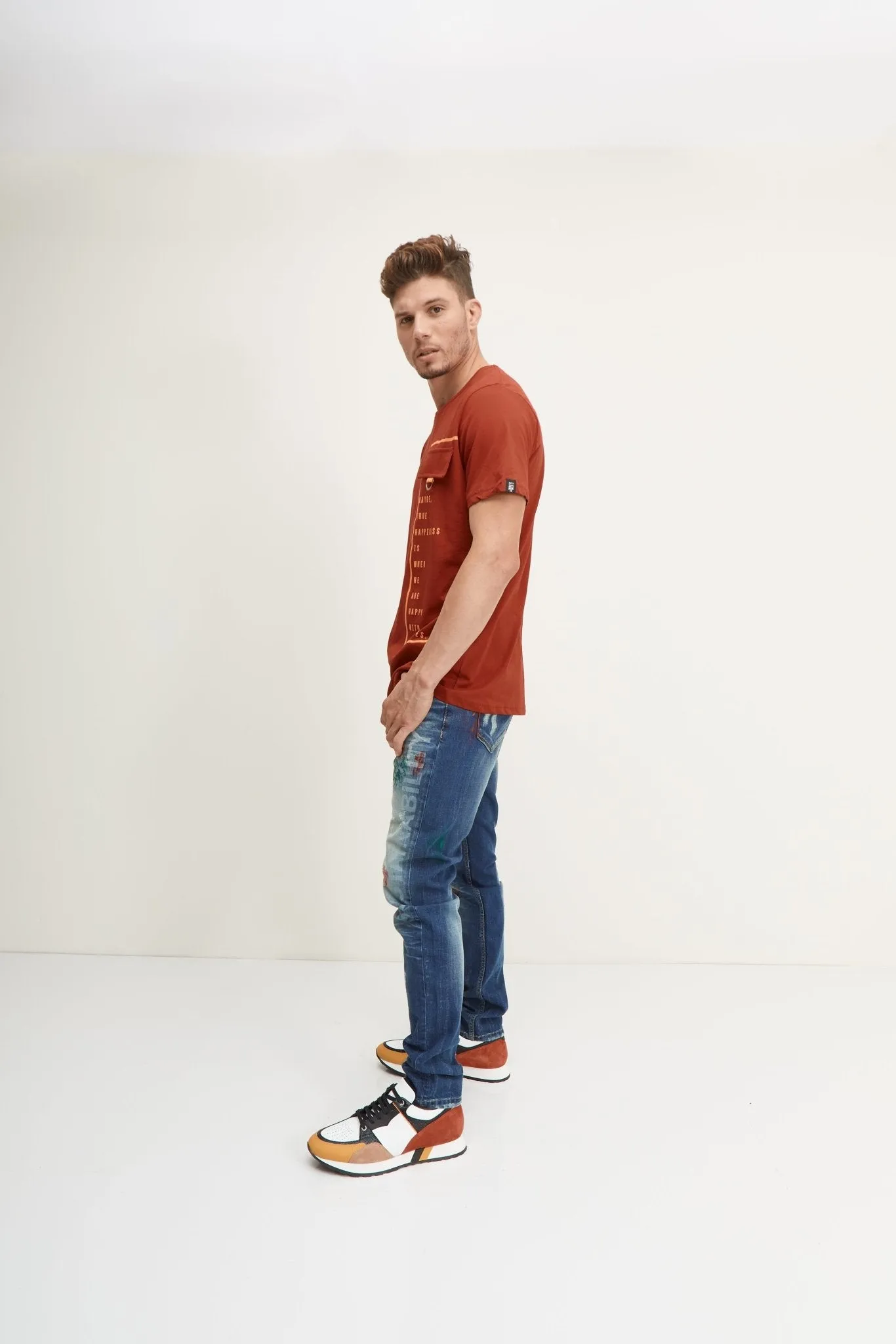 Painted Slim-Straight Denim