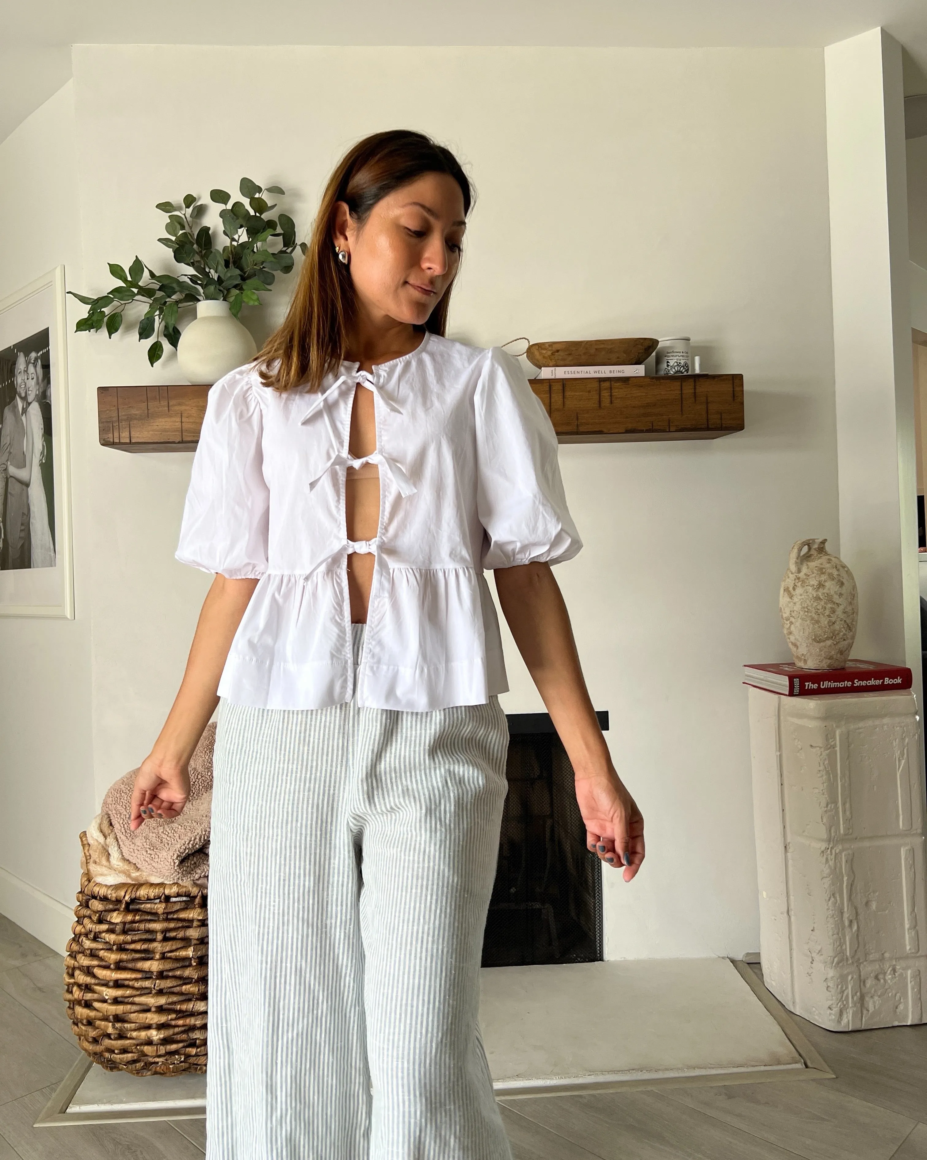 Poppy Peplum Tie Blouse