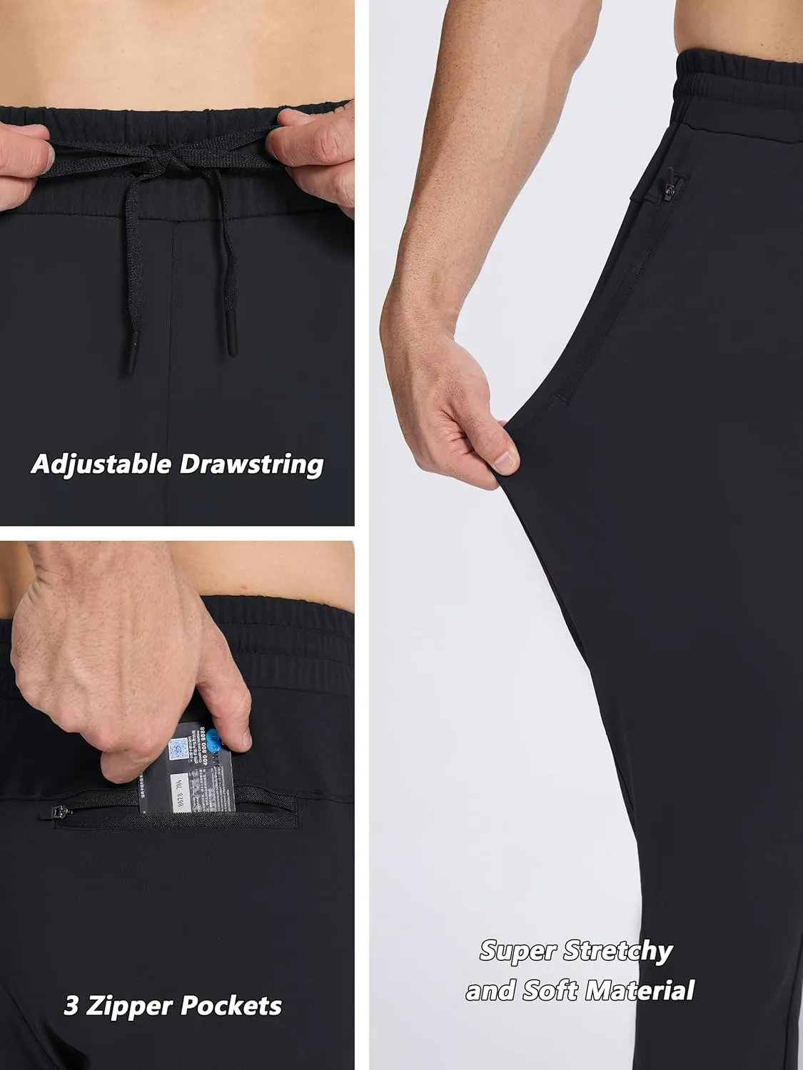 SEVEGO Men's 31"/33"/35"/37" Inseam Tall Sweatpants Zipper Pockets Joggers Athletic Workout Pants