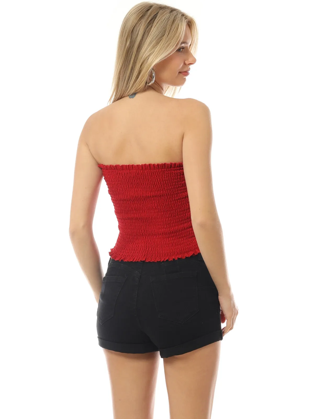 Sexy Strapless Smocked Summer Tube Top