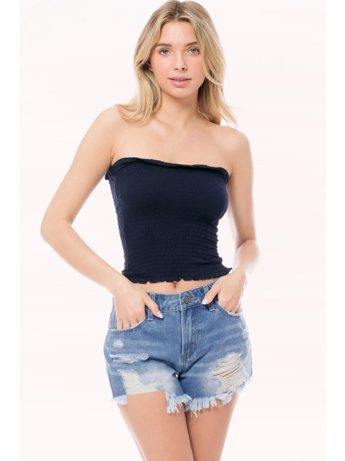 Sexy Strapless Smocked Summer Tube Top