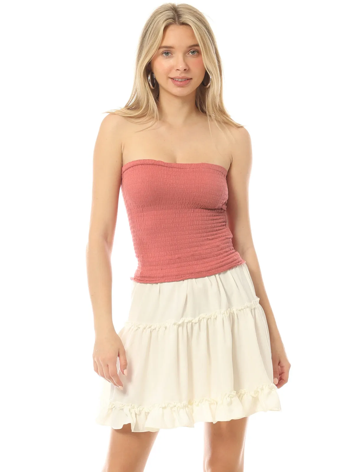 Sexy Strapless Smocked Summer Tube Top