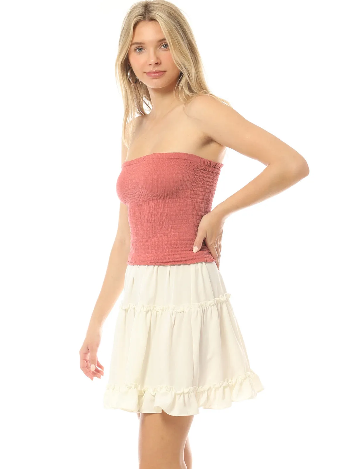 Sexy Strapless Smocked Summer Tube Top