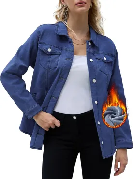 Sherpa Jacket Women Fleece Lined Denim Jacket Womens Jean Jacket Trendy Winter Coats