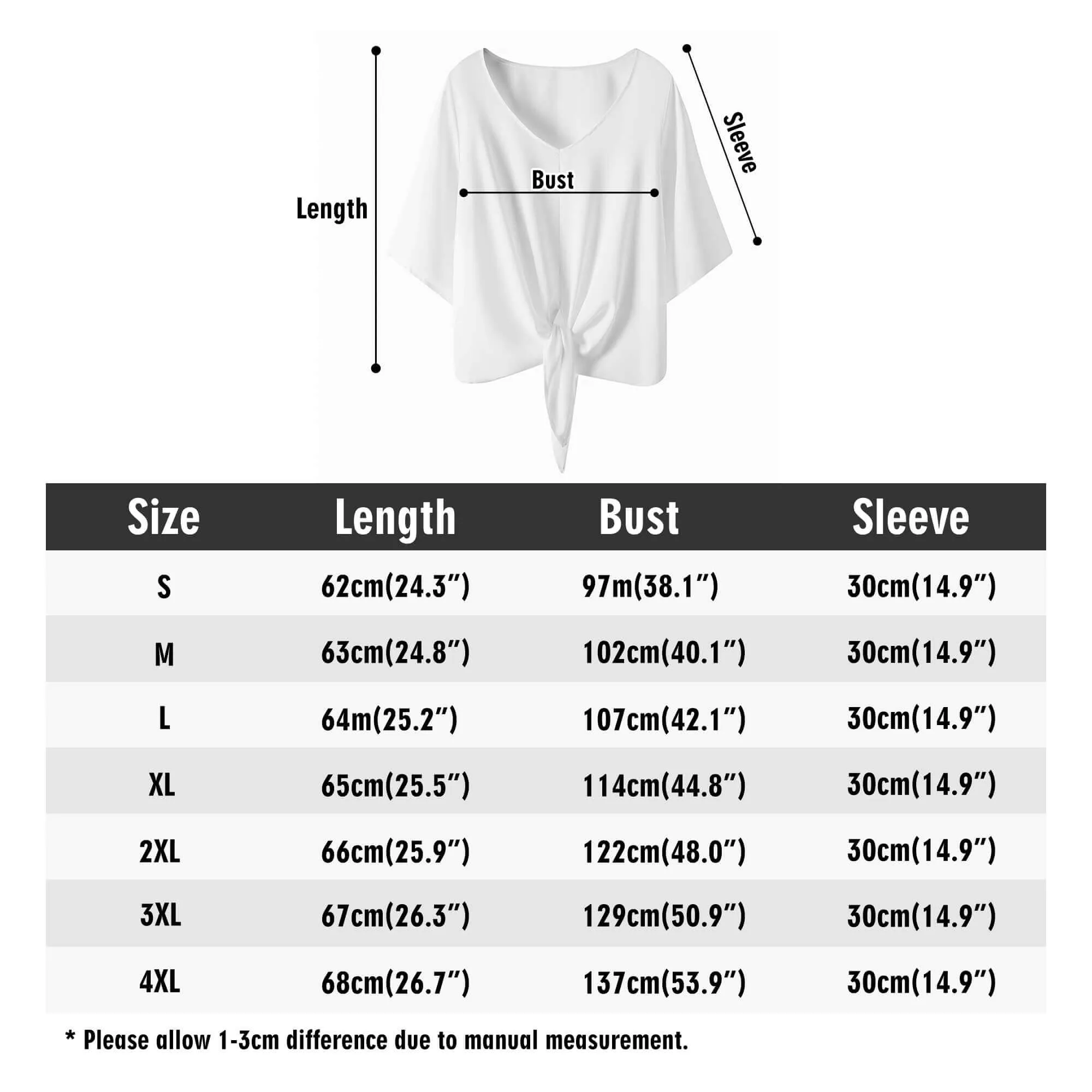 Splatter Women‘s’ V-neck Tie Front Knot Chiffon Blouse
