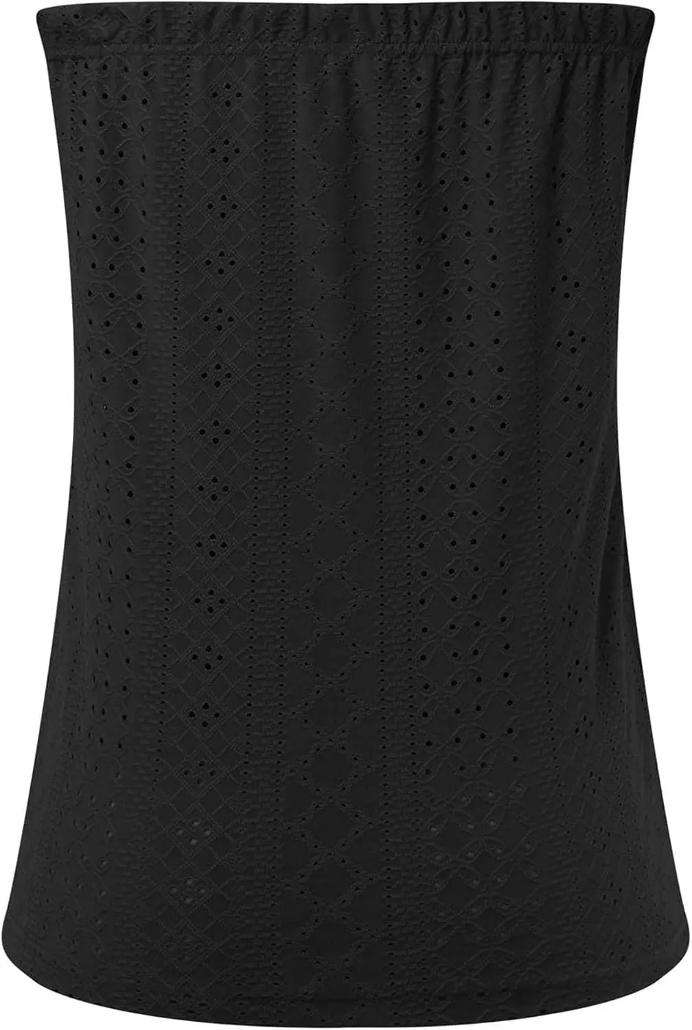 Strapless Bandeau Tank Women Strapless Eyelet Embroidery Tube Tops Women Sleeveless Backless Tube Top