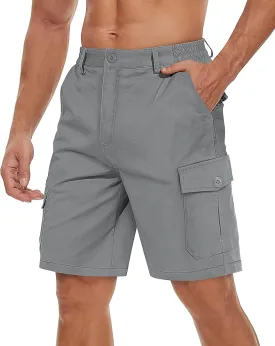 TACVASEN Men's Cargo Shorts Golf Elastic Waist Short for Men Cotton Hiking Shorts Stretchy Workout Short with Pockets