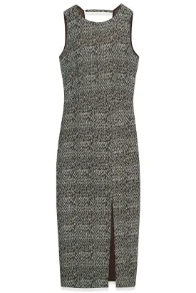 Talia Dress: Printed Crepe Midi Dress