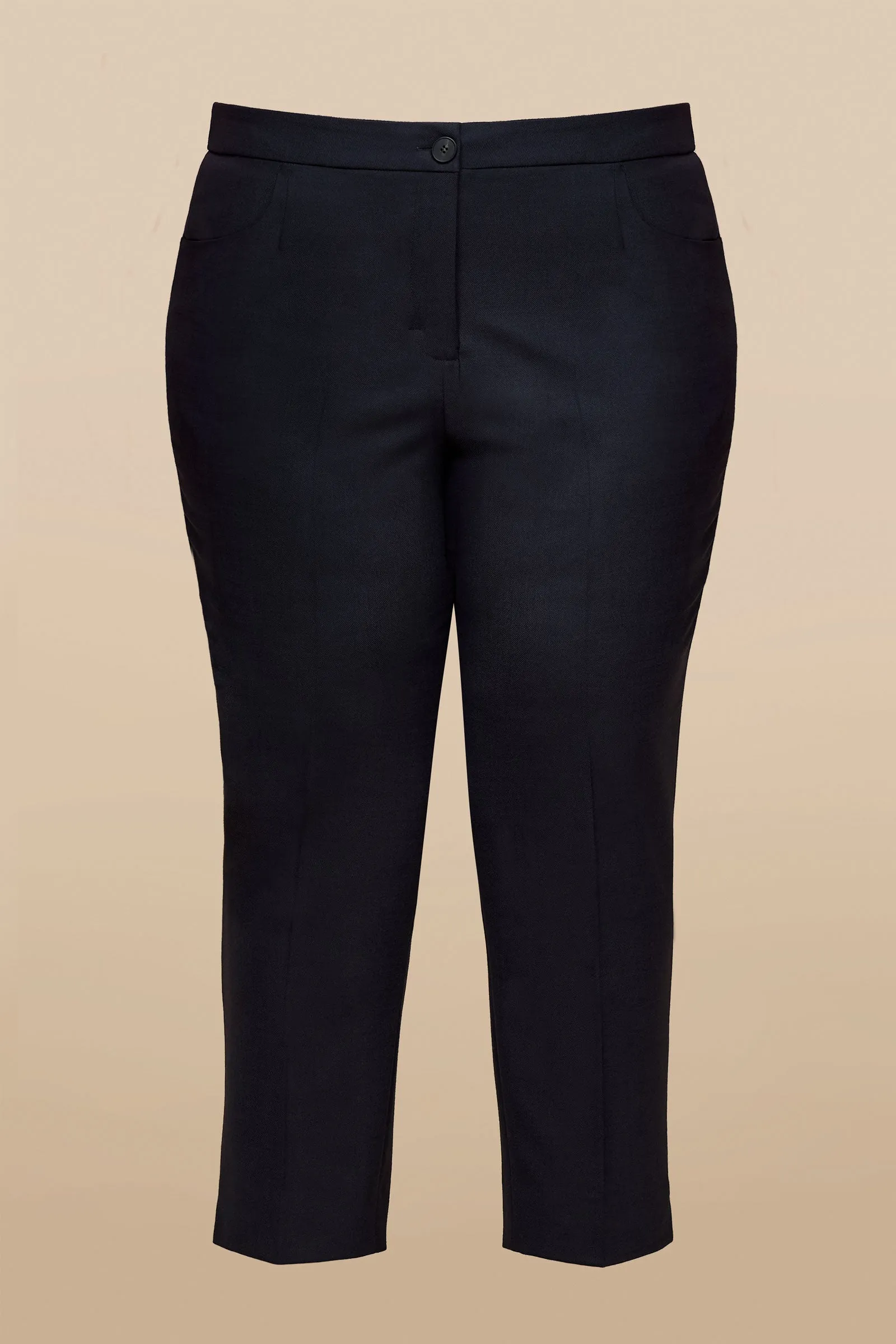 Tapered Wool Trousers Black
