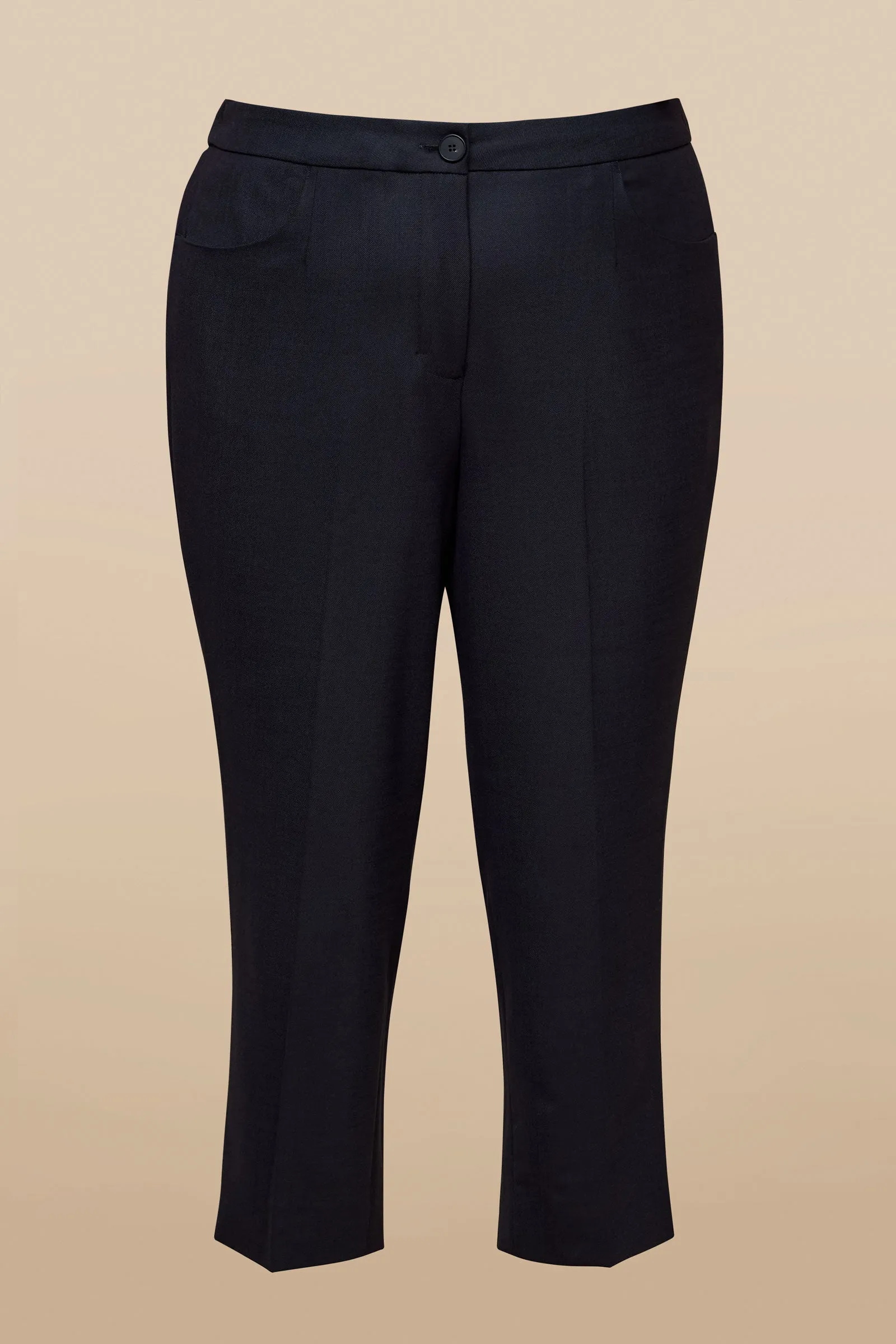 Tapered Wool Trousers Midnight Blue