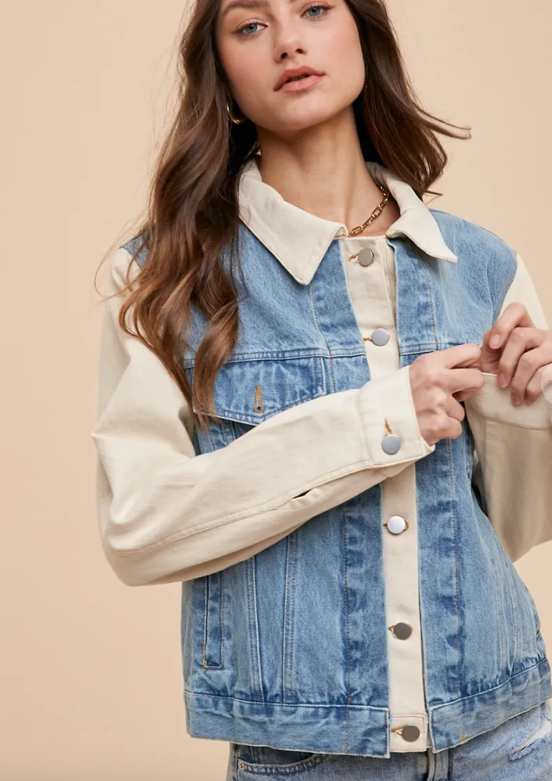 The Nolie Color Block Denim Jacket