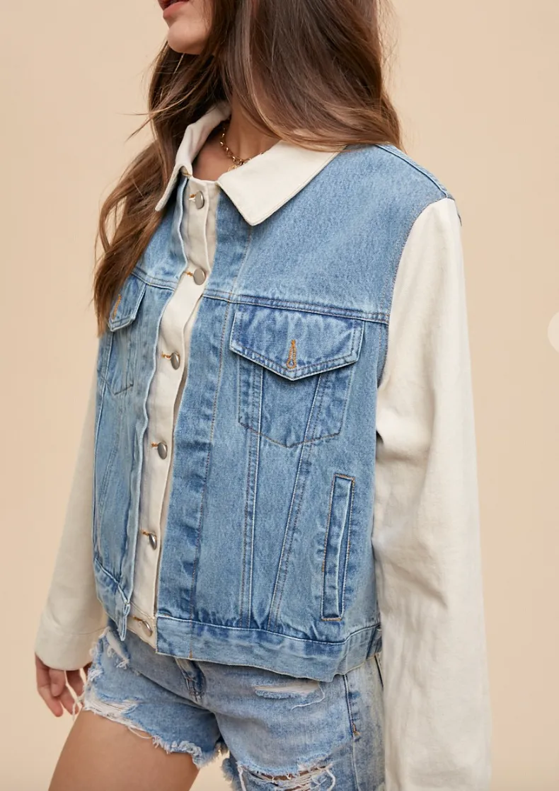 The Nolie Color Block Denim Jacket