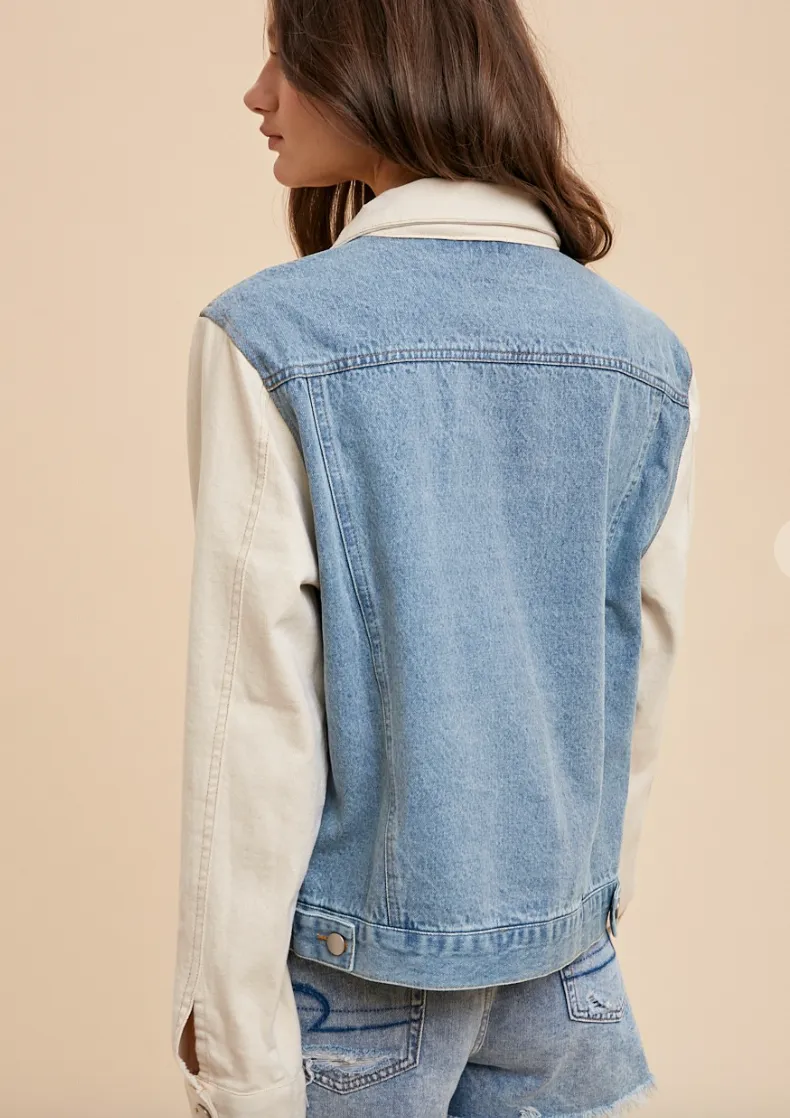 The Nolie Color Block Denim Jacket