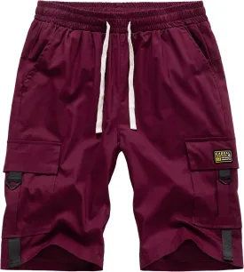 Vcansion Men's Casual Cotton Loose Fit Lightweight Multi-Pockets Cargo Shorts