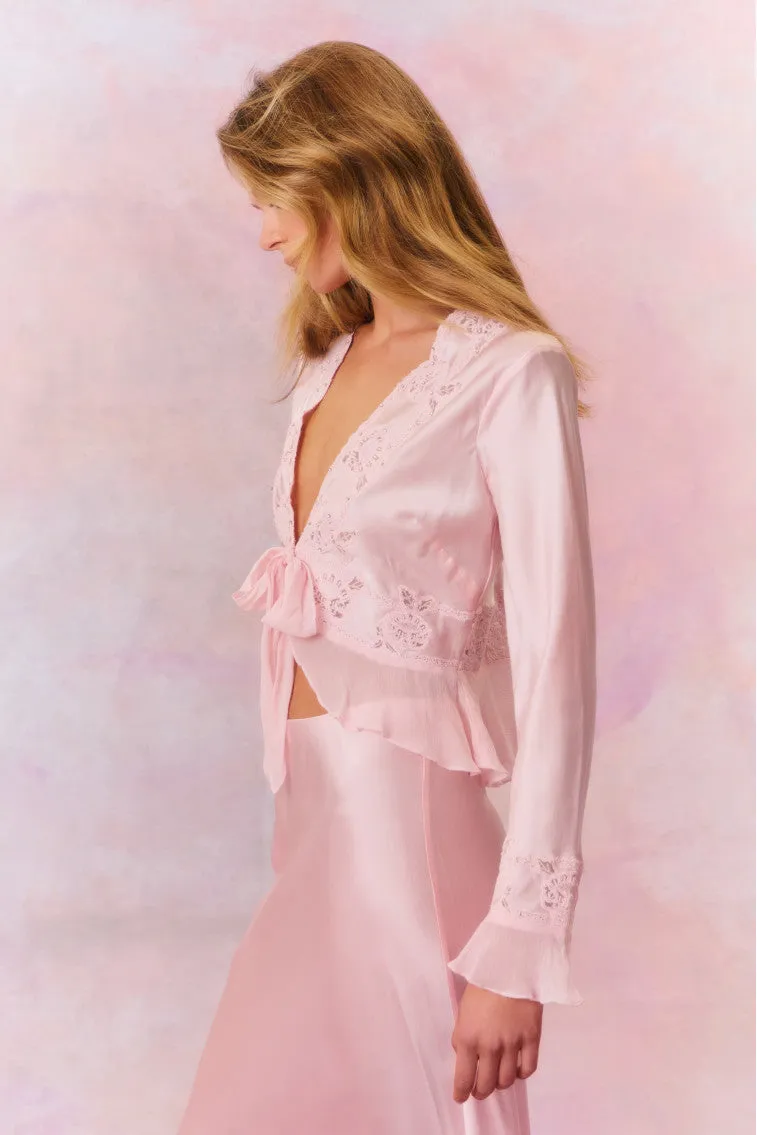 Vivetta Silk Charmeuse Tie Front Top