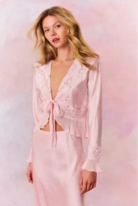 Vivetta Silk Charmeuse Tie Front Top