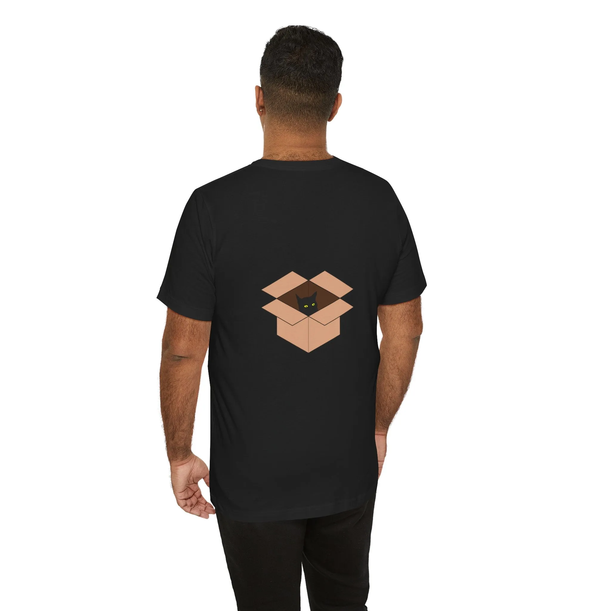 What's in the Box Silly T-Shirt Funny Cardboard Box Design Funny Cat Shirt Kitty Design Cute Front and Back Tee Quirky Gift Ideas