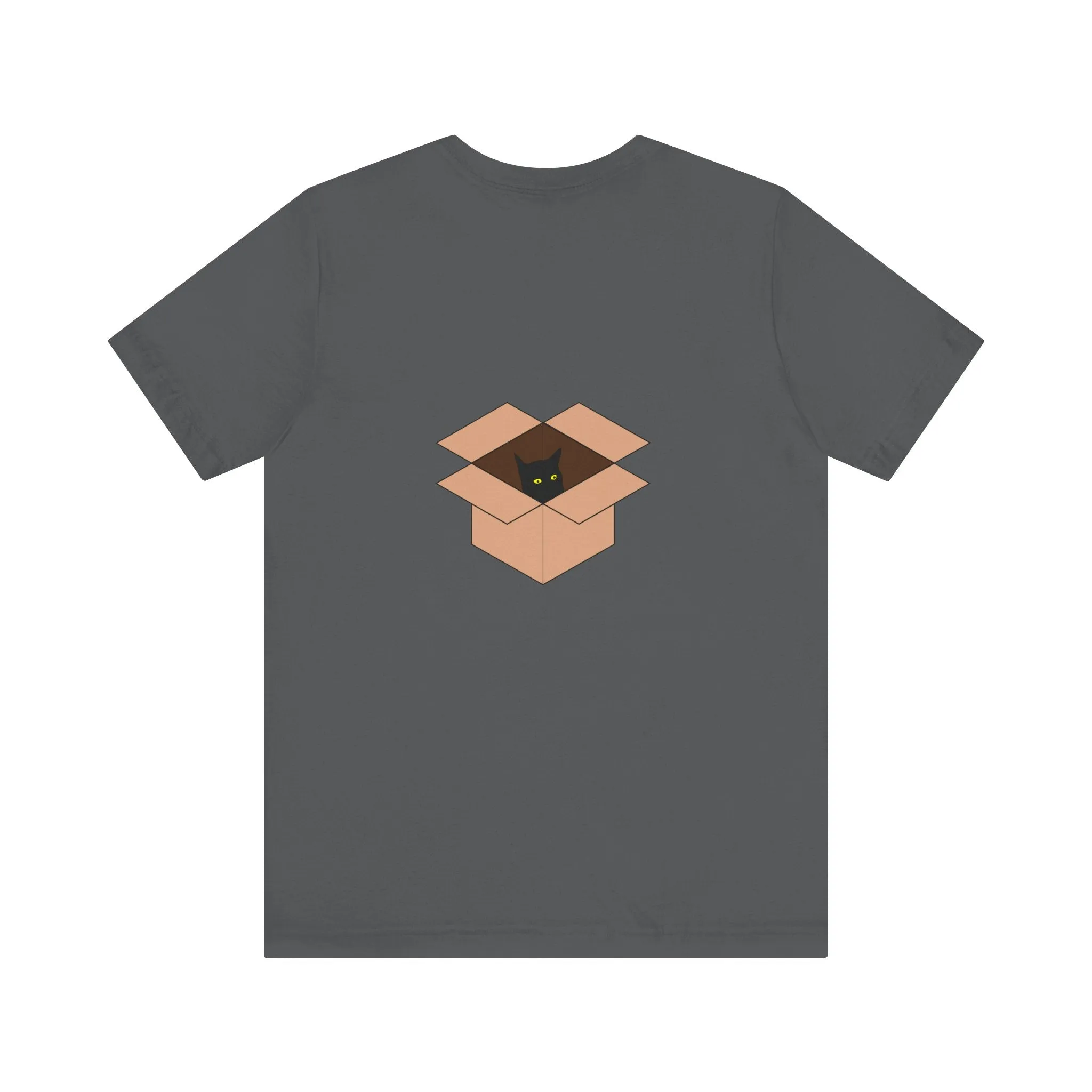 What's in the Box Silly T-Shirt Funny Cardboard Box Design Funny Cat Shirt Kitty Design Cute Front and Back Tee Quirky Gift Ideas