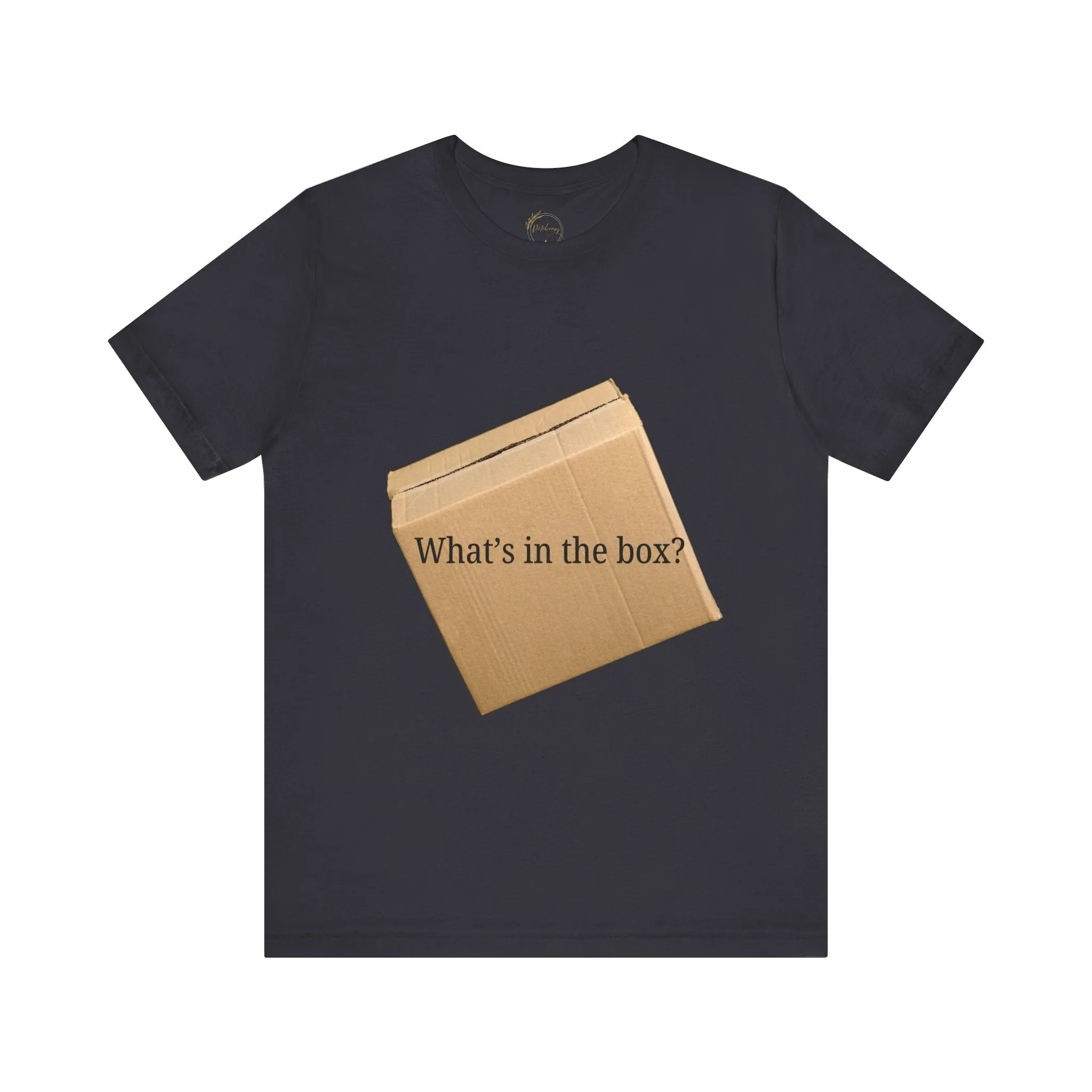 What's in the Box Silly T-Shirt Funny Cardboard Box Design Funny Cat Shirt Kitty Design Cute Front and Back Tee Quirky Gift Ideas