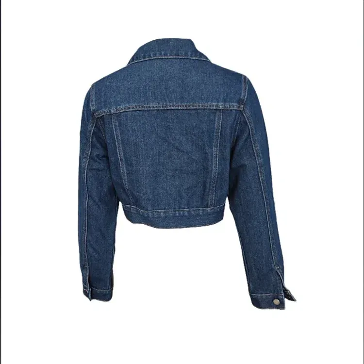 Women Denim Jacket Button Long Sleeve Blue Denim Coat Y2K Top