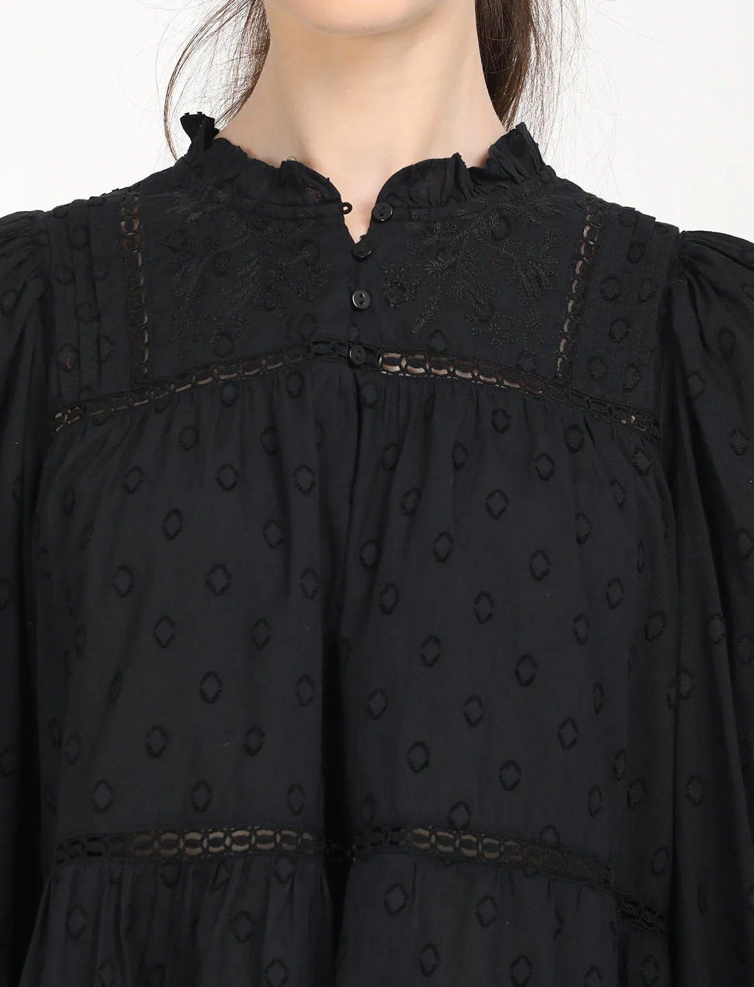 Women's Solid Black Top