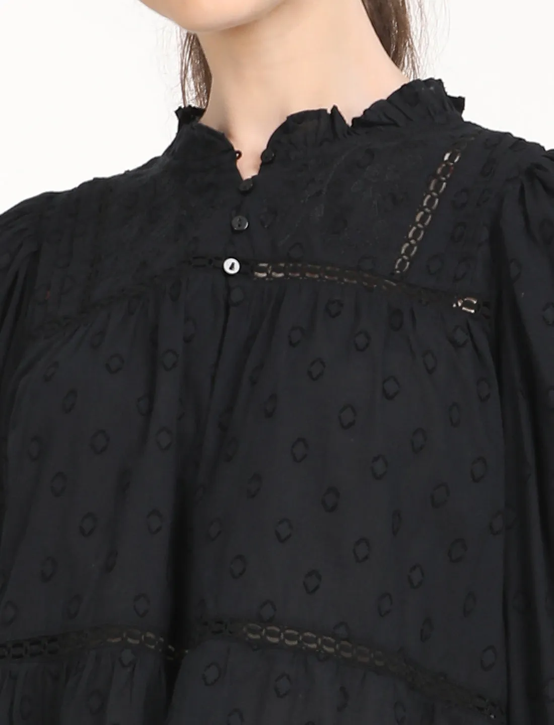 Women's Solid Black Top