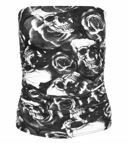 Women's Strapless Ruched Boob Tube Bandeau Tops