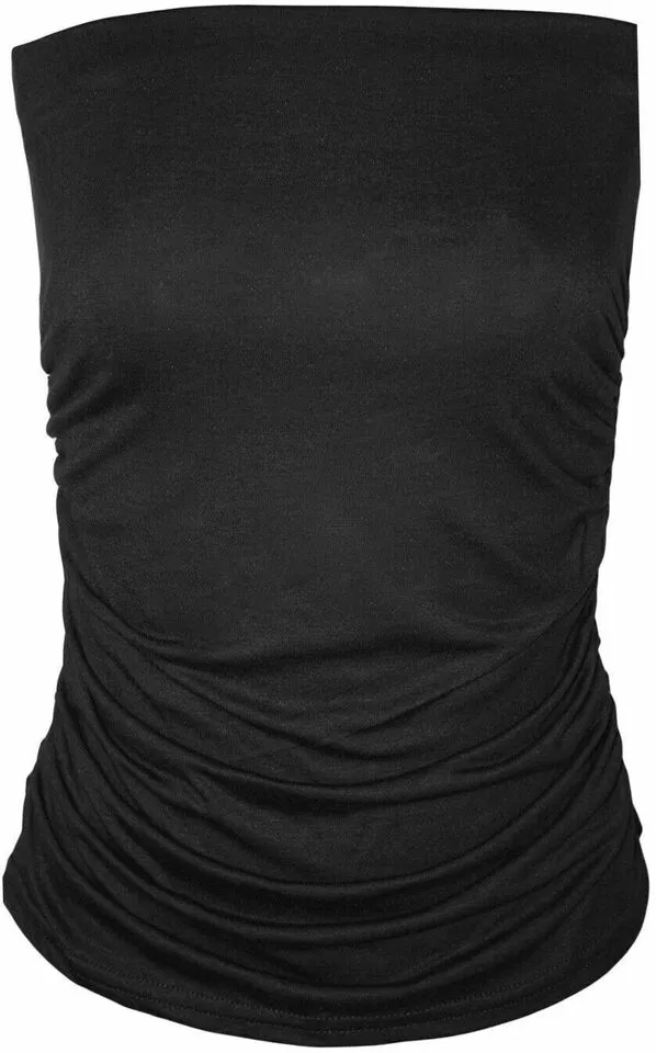 Women's Strapless Ruched Boob Tube Bandeau Tops