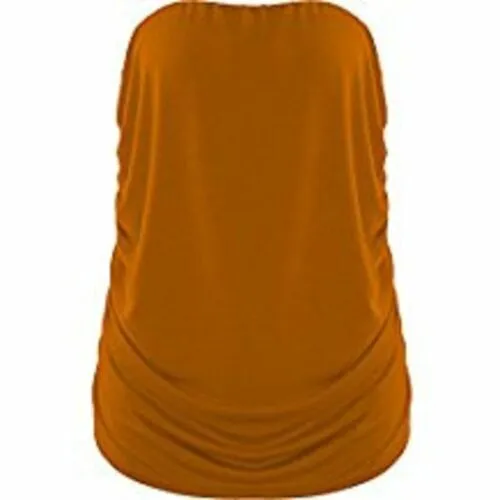 Women's Strapless Ruched Boob Tube Bandeau Tops